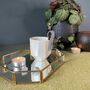 Porcelain And Leather Geometric Tea Light Holder, thumbnail 4 of 9
