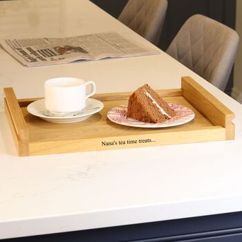 Oak Serving Tray With Personalised Option, 4 of 8