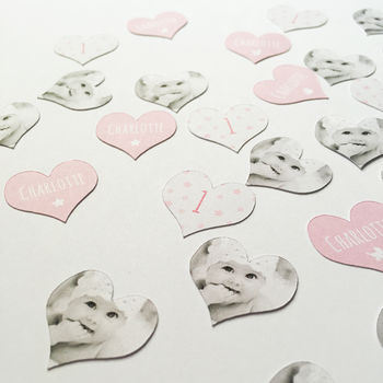 Personalised Photo '1st Birthday' Girl's Table Confetti, 3 of 4