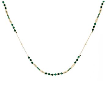Horus Malachite Gold Gemstone Necklace, 2 of 4