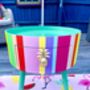 Rainbow Stripe Bedside Table, Pink And Mint Green, thumbnail 4 of 6