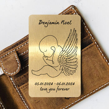 Personalised Baby Remembrance Metal Wallet Card, 2 of 6