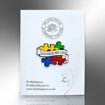 Different Not Less Spectrum Puzzle Enamel Pin Badge, Neurodivergent, Asperger's Syndrome, Autism Awareness Gifts, 4 of 8