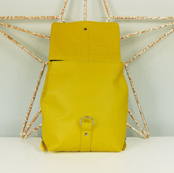Handcrafted Small Yellow Backpack, 6 of 8