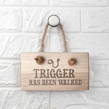 Personalised Double Sided Dog Walking Hanging Sign, 2 of 3