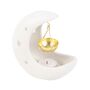 White Crescent Moon Hanging Oil Burner With Gold Dish, thumbnail 2 of 2