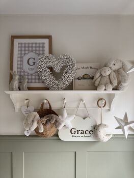 Personalised Blush Gingham Art Print, 5 of 5