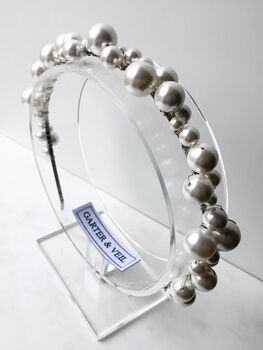 Lustre Glass Pearl Bridal Crown, 3 of 3