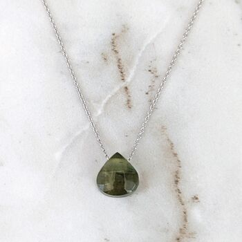 The Nugét Peridot August Birthstone Necklace, Silver, 4 of 6