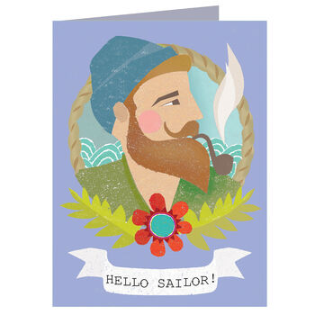 Hello Sailor Mini Greetings Card, 3 of 4