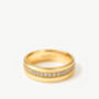 Thick Cigar Band Ring With Sparkling Stones, thumbnail 7 of 7