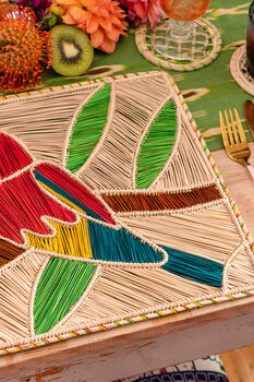 Colourful Birds Handwoven Placemat Set, 5 of 10