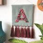 Hand Embroidered Letter Wall Hanging, thumbnail 7 of 9