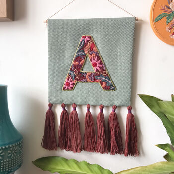 Hand Embroidered Letter Wall Hanging, 7 of 9