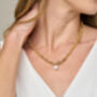 Decus Freshwater Pearl Drop On Chunky Gold Fill Chain, thumbnail 3 of 4