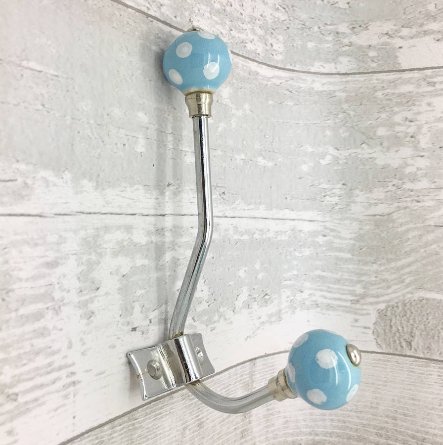 polka dots round coloured ceramic coat hooks racks by g decor
