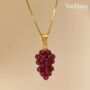 Sterling Silver Red Garnet Grapefruit Necklace, thumbnail 2 of 4