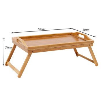 Wood Stand Laptop Serving Tray With Folding Legs, 2 of 4