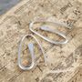 Small Sterling Silver Paperclip Earrings, thumbnail 1 of 4