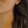 Small Sleeper Hoop Earrings, 18k Gold Plated, thumbnail 1 of 4