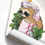 Sloth In Bathroom Towel, Funny Toilet Art, thumbnail 3 of 7