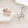 Silver Or 18ct Rose Gold Plated Clip On Piglet Charm, thumbnail 1 of 3