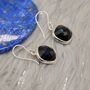 Black Square Onyx Sterling Silver Earrings, thumbnail 9 of 11