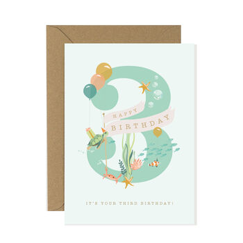 3rd Birthday Under The Sea Card, 2 of 2