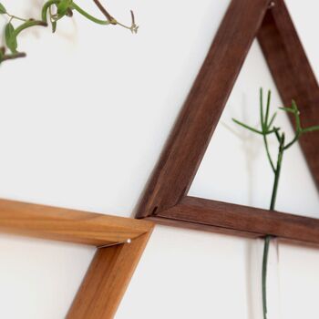 Japanese Triangular Wooden Wall Frame S Size Natural, 3 of 5