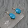 Turquoise Pendant: Silver Necklace, Oval, Blue Gemstone, thumbnail 1 of 6