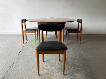 Mid Century Dining Table And Chairs Set By Schreiber, 6 of 12