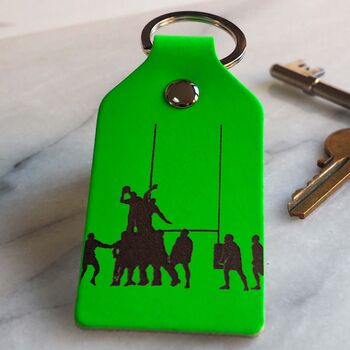 Rugby Fan's Leather Key Ring, 9 of 12