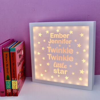 Personalised Twinkle Twinkle Little Star Box Light, 2 of 12