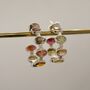 Pink Green Tourmaline Silver Hoop Earrings, thumbnail 1 of 12