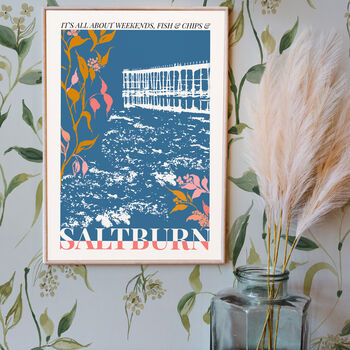 Saltburn Print Teal Blue Base, 2 of 4