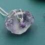 Sterling Silver Tiny Dark Purple Opal Pendant Necklace, thumbnail 1 of 11