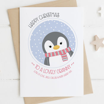 Cute Penguin Christmas Card For Grandma, 2 of 4