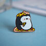 Cute Pizza Penguin Enamel Pin, thumbnail 3 of 4
