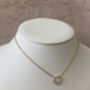 White Single Clover Gold Plated Charm Necklace, thumbnail 3 of 3