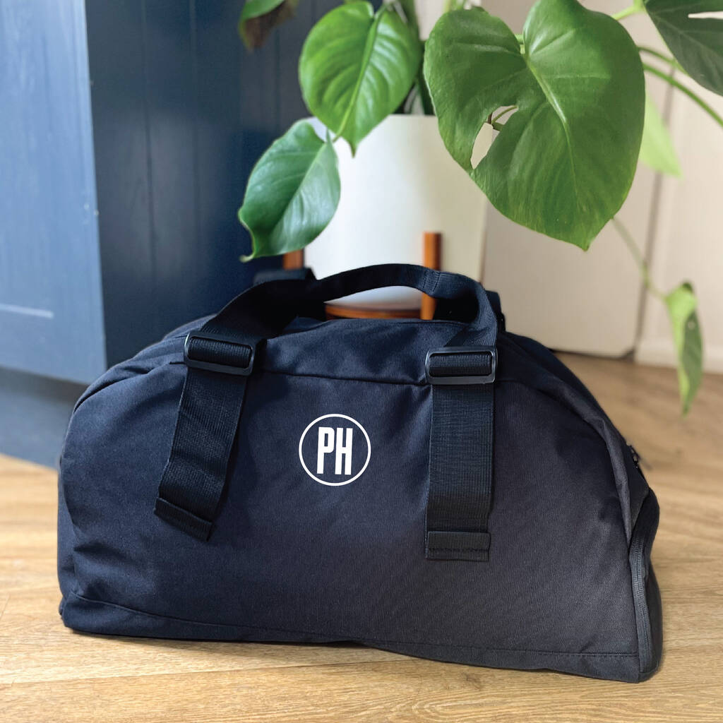 Peronalised Gym Holdall With Initials In Circle By Lovetree Design ...