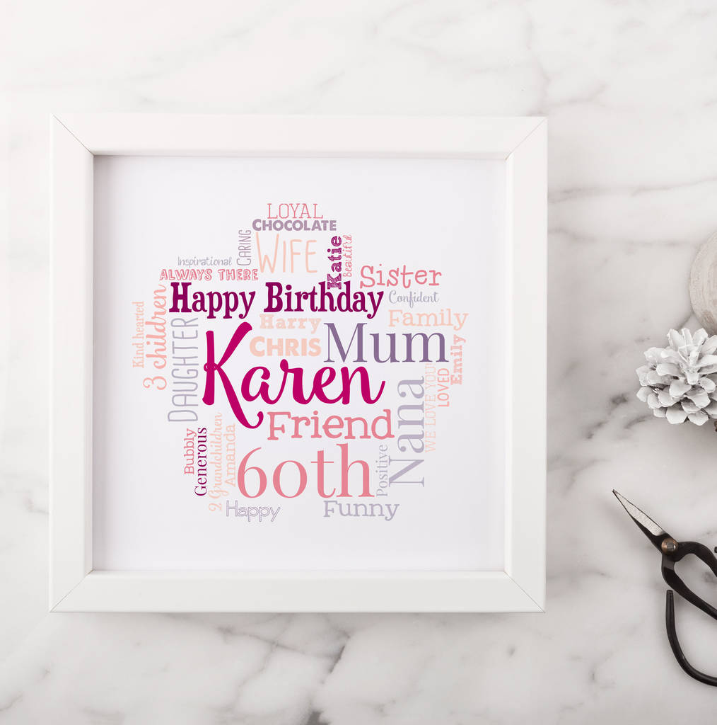 Personalised 60th Birthday Gift For Her By Hope And Love ...