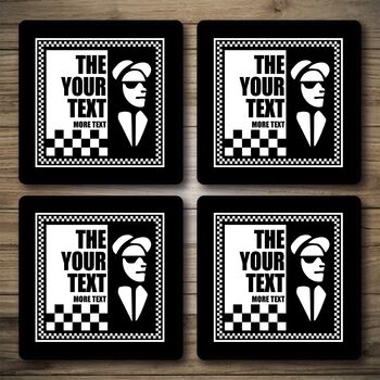 Personalised Bar Runner And Coasters Rude Boys, 2 of 8
