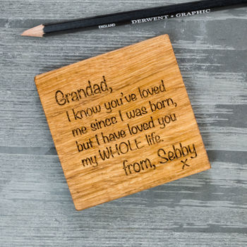 Personalised Letter To Daddy Or Grandad Coaster, 5 of 6