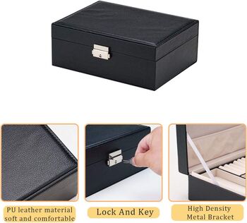 Two Layer Lockable Jewellery Holder Box Organizer, 3 of 4