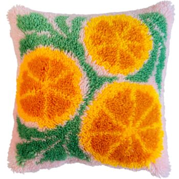 When Life Gives You Oranges Latch Hook Cushion Craft Kit, 2 of 7