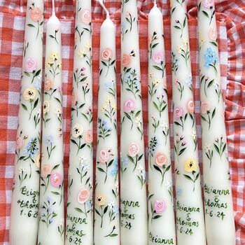 Personalised Wildflower Hand Painted Wedding Candles, 3 of 3