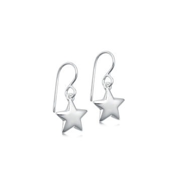 Sterling Silver Star Drop Earrings, 3 of 4
