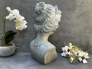 38cm Grey Female Bust Statue Elegant Lady Head Decor, 4 of 12