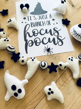 Spooky Felt Halloween Ghost Garland, 5 of 5