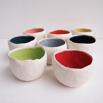 Handmade Round Glossy Ceramic Ring / Salt Dishes, 2 of 8